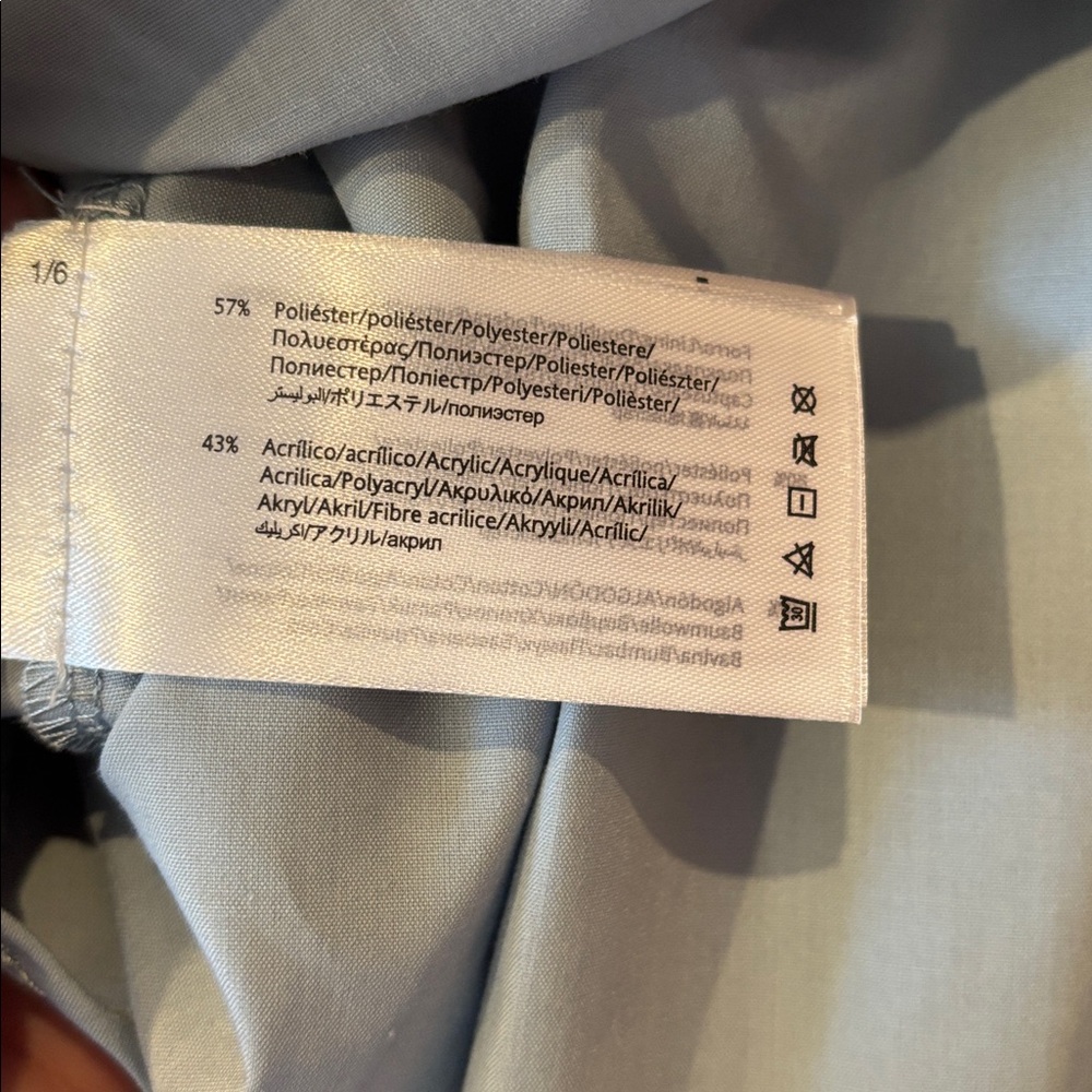 New! MAYORAL 18M Blue Knit and Tulle Dress Waved Collar - Picture 7 of 8